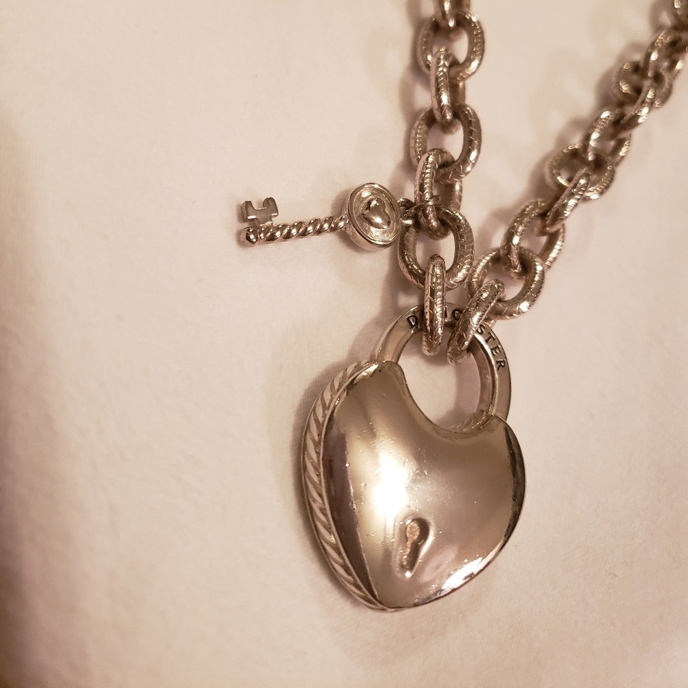 Heart lock and key necklace